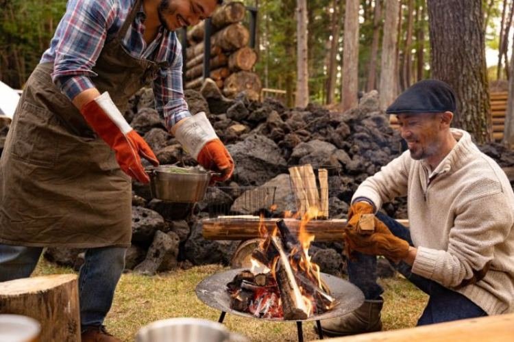 burning wood